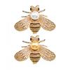 Animal Brooch Sparkling Rhinestones Faux Pearl Bee Design Clothes Pin Anti-oxidation Jewelry Clothing Accessories