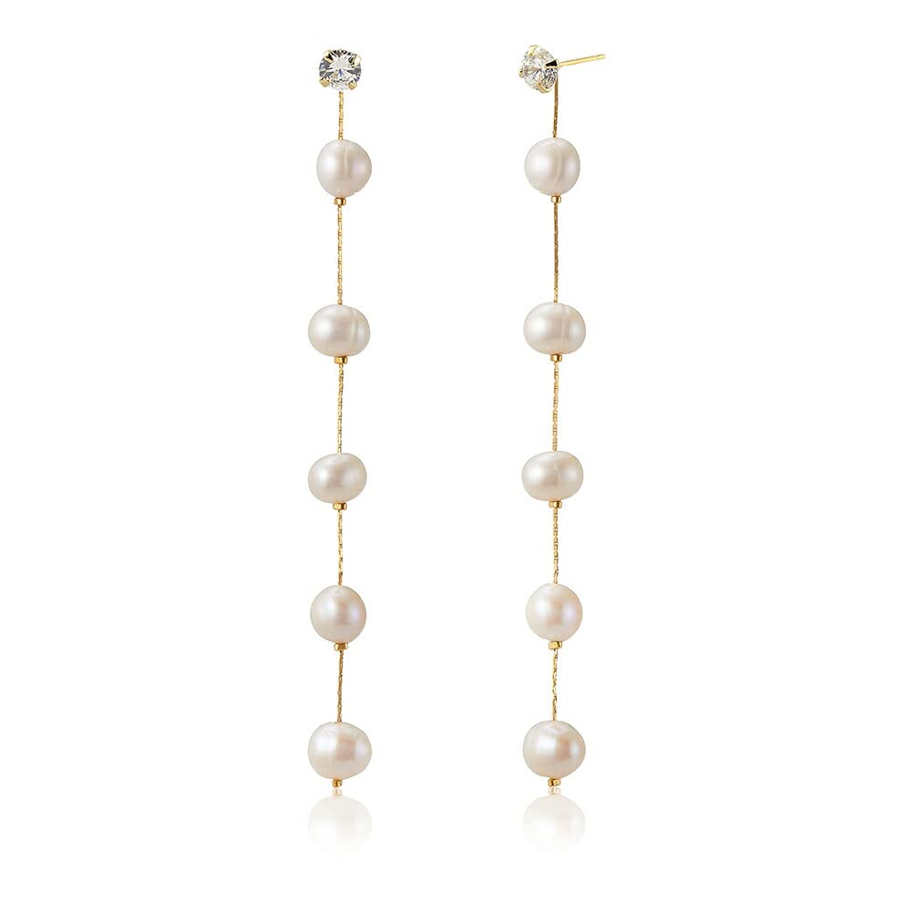 

Shop Japanese Baroque Pearl Freshwater Pearl CZ Diamond Station Stud Earrings for 4mm 5 Pieces [Jewelry M] Women, Hypoallergenic, Gold, CZ, 8mm, золотий