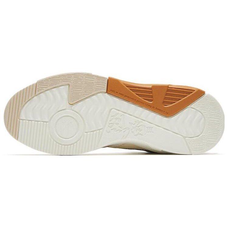 Anta Flame 3.0 Leather Slip Resistant Abrasion Resistant High Top Skateboard Shoes Women's White Orange Green 122248088-5