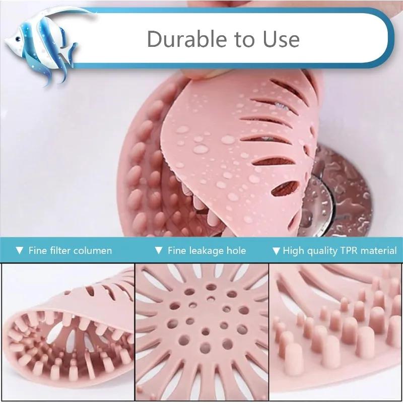 Hair Filter Sink Anti-blocking Shower Drain Covers Silicon Kitchen Deodorant Plug Strainer for Shower Drain Kitchen Accessories