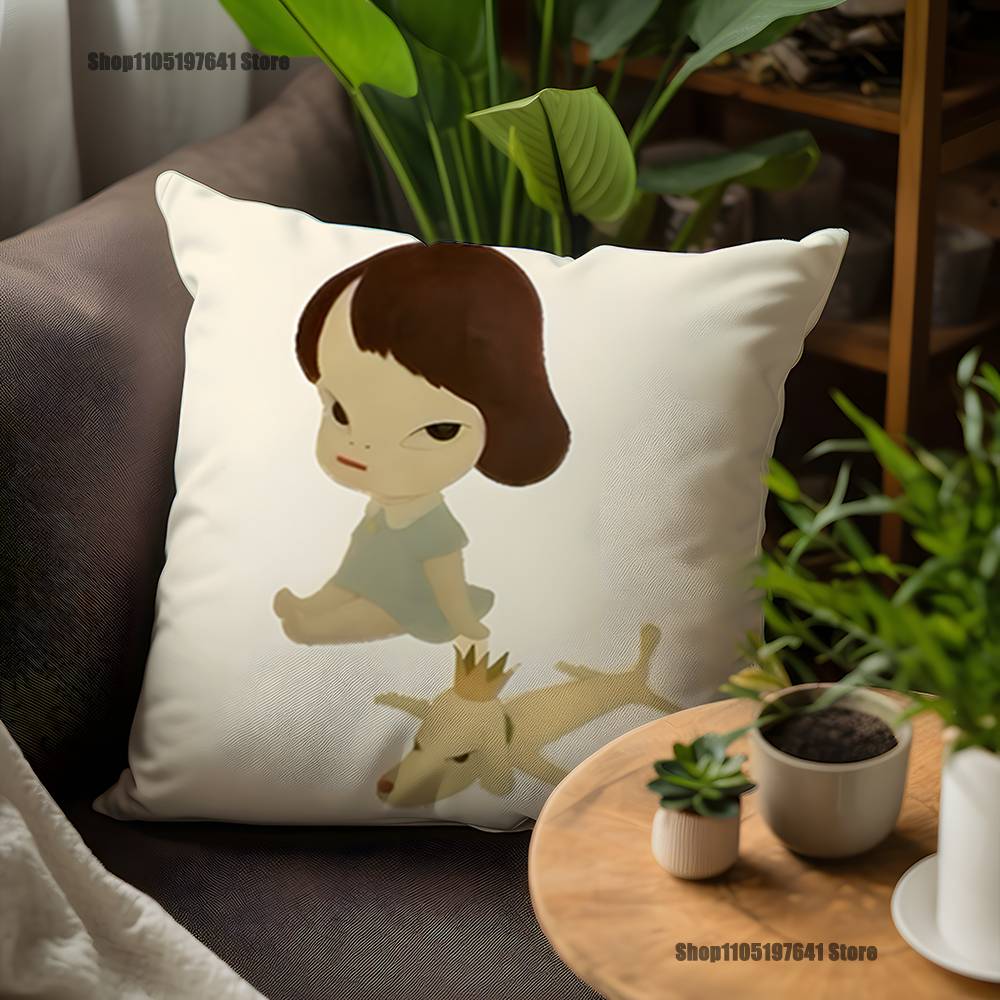 Y-Yoshitomo-ES Nara Pillow Case For Sofa Decor Car Office Room Printing Cushion Cover Decorations and Protector