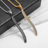 Islam Allah Knife Muslim Zulfiqar Sword of Imam Ali Stainless Steel Pendant Necklace Islamic Religious Amulet Jewelry