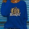 Tops For Women 3D Thankful Pumpkin Print Round Neck Long Sleeve T-shirt Fall Casual Slim Pullover Women's Long Sleeve Top