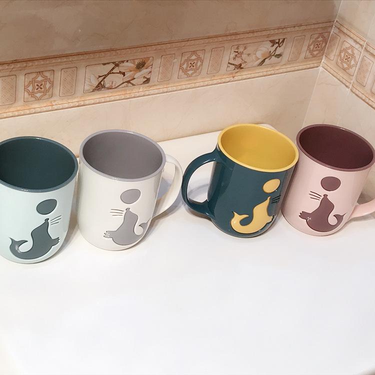 Modern Minimalist 600ml PP Plastic Bathroom Cup Set Of Four With Simple Design Durable Toothbrush Holder And Mouthwash Cup For Home Hotel