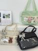 54111 Women's Trendy Two-Dimensional Ita Tote Bag - Double Layer Transparent Canvas School Shoulder Bag