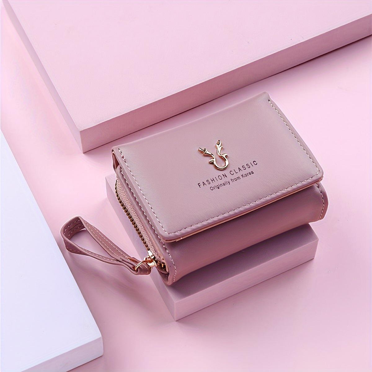 

Женский короткий кошелек из ПУ кожи с рогами – Мини мультяшный трехсложный кошелек на молнии для монет и держатель для карт на кнопке