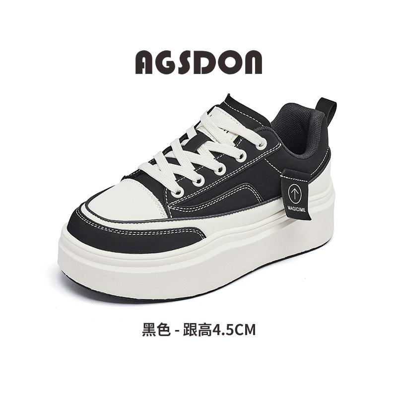 Augustine thick baseplate shoes women's 2025 new spring fashion casual sports shoes retro muffin white shoes