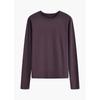 2025 Women's Retro Solid Color Round Neck Base Layer T-Shirt: Autumn/Winter Casual Versatile Top