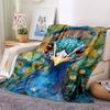 1pc Peacock Illustration Blanket Lightweight Blanket Throw Blanket For Sofa, Bed, Travel, Camping, Livingroom, Office yy251010037