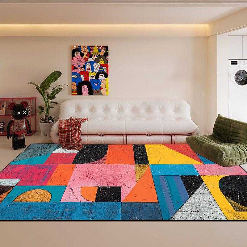 

Nordic Abstract Living Room Carpet Modern geometric Bedroom Large Area Rugs Washable Home Lounge Carpets Anti-slip Bathroom Mat 60cm x 90cm