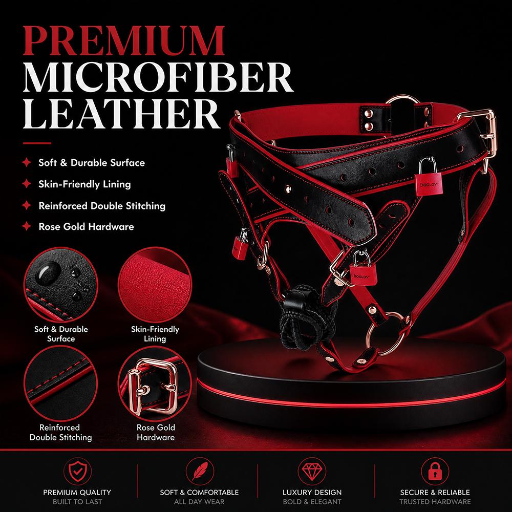 SHAZ Premium Microfiber Male Chastity Cage Harness Belt Urethral Lock Device Back Ring Support Strap On Dildo Sex Toy for Men