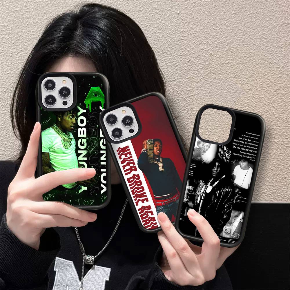 Rapper Youngboy Never Broke Again PC+TPU Phone Case For IPhone 17 16 15 14 13 12 11 Pro Max Plus Kawaii Cartoon Cover