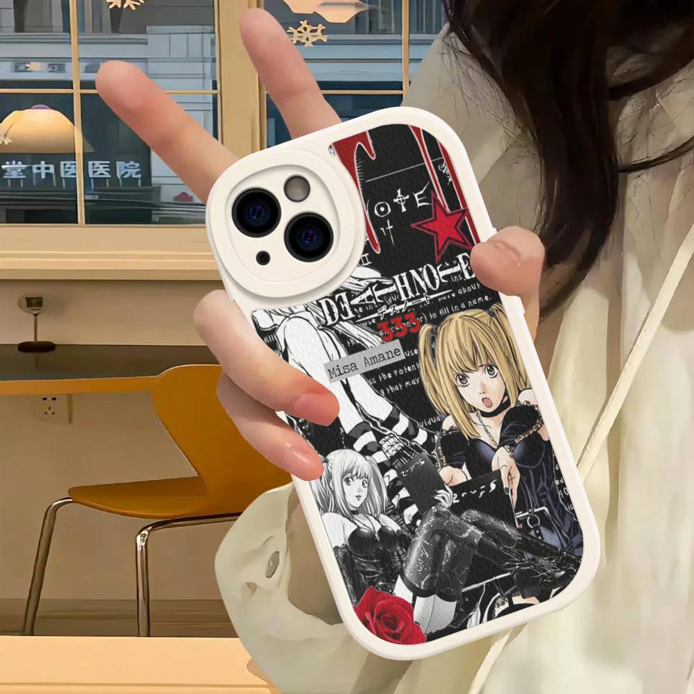 

Чехол для телефона из кожи D-Death Note для iPhone 16 15 14 17 Pro Max 11 12 Mini Plus Мягкий корпус iPhone 16