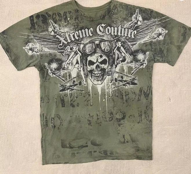 Cross-border new gothic unisex T-shirt top, short-sleeve T-shirt, Y2K trendy brand skull top, short-sleeve