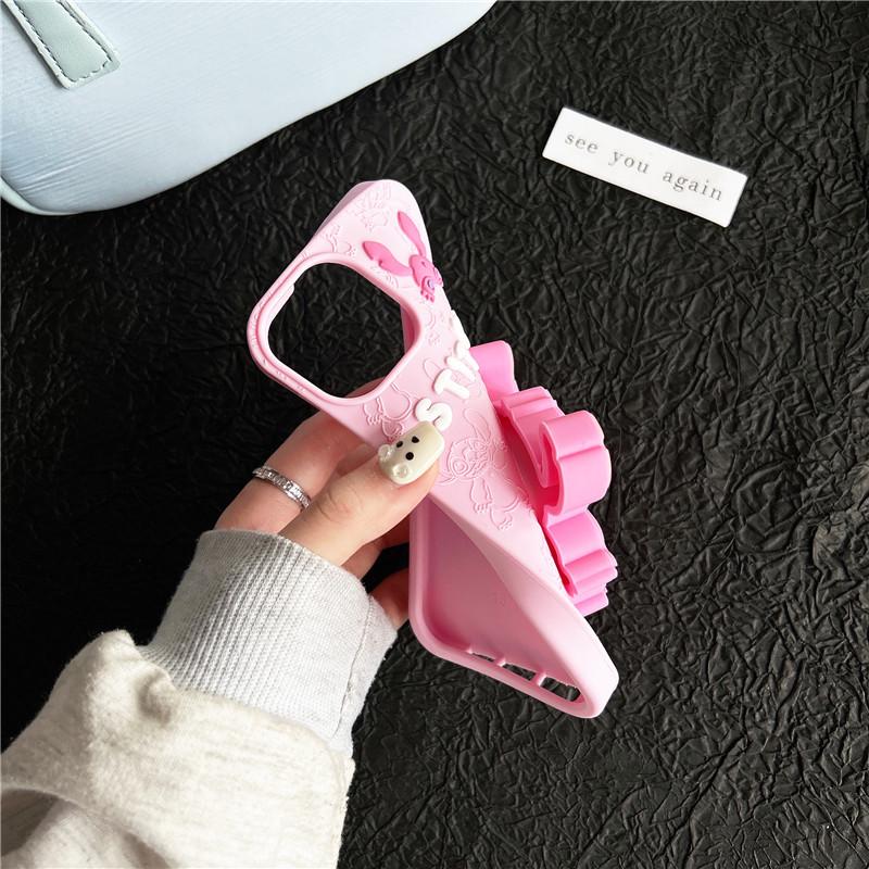 Stitch Cartoon Silicone Holder for iPhone 11/12/13/14, 15/16 Pro Max Case
