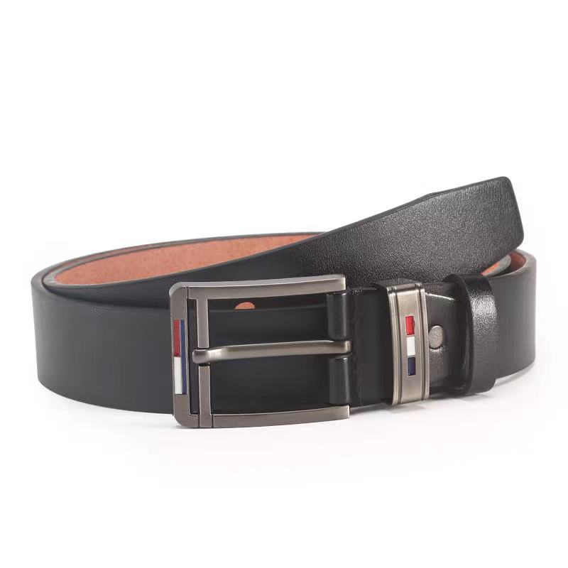 Belt Men'S Oil Drop Pin Buckle Microfiber Belt Business Belt Stall