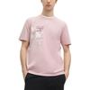 FILA Logo Print Round Neck Casual Short Sleeve T-Shirt Men Tops Light-Purple Red F11M418108F-PK
