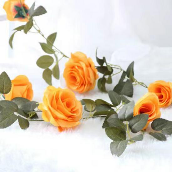 Rattan Plastic Rose Vine Artificial Flowers for Wedding Décor, Ceiling or Wall Hanging, and Air Conditioning Pipe Cover