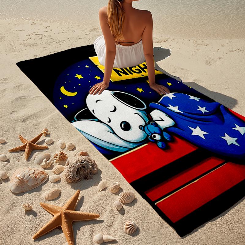 Cute Dog Dreams Under Stars Beach Towel, Super Soft Microfiber, Gift for Her/Him, Birthday, for Pool, Beach, Travel, Home Decor Fan Gifts