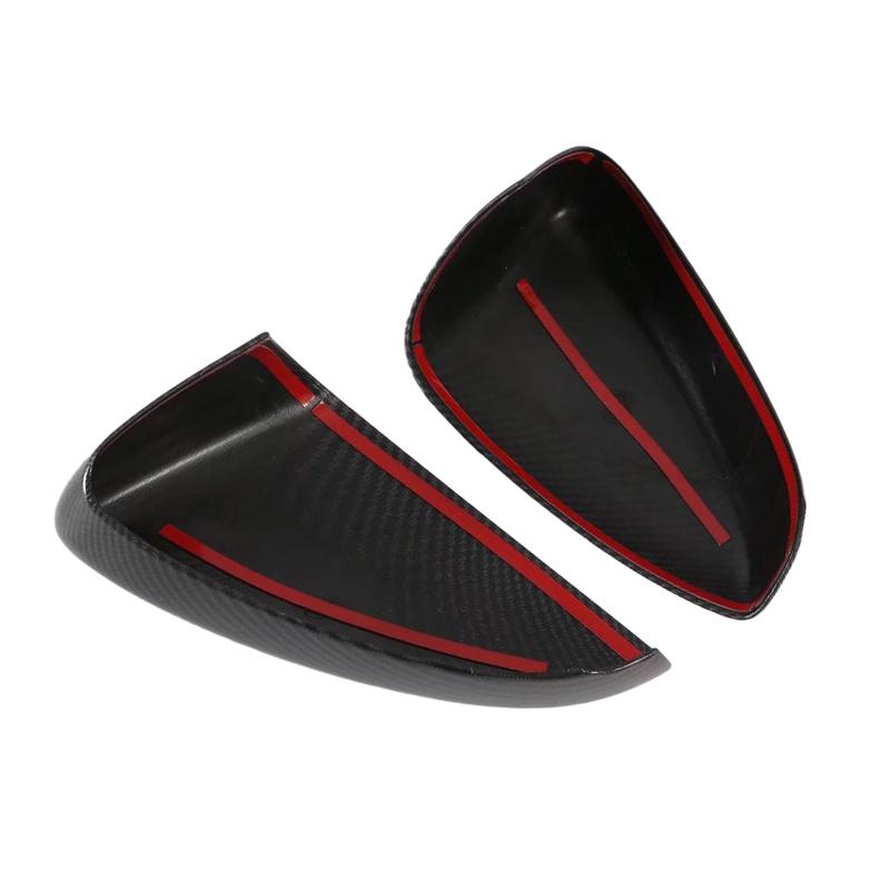 1 Pair Bright Carbon Fiber Black Car Side RearView Mirror Cover Trims Left Right for Mazda 3 Sedan Hatchback
