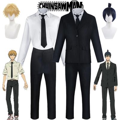Anime Denji Hayakawa Aki Cosplay Muž s motorovou pilou Cosplay kostýmy Denji Hayakawa Aki Uniforma Oblek Paruka Halloween party Cos Dospělí muži
