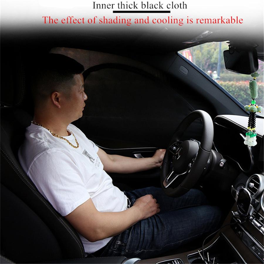 2x Universelle Auto Frontseitenfenster Sonnenschutzabdeckungen UV-Schutz Netzvorhang Schwarz