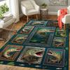Fish Frame Collage Pattern Rug Floor Mat for Living Room or Bedroom Soft and Comfortable Carpet a Gift for Birthday and Holiday.