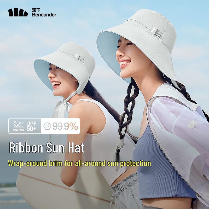 Beneunder Women's UV Protection Ribbon Fisherman Hat