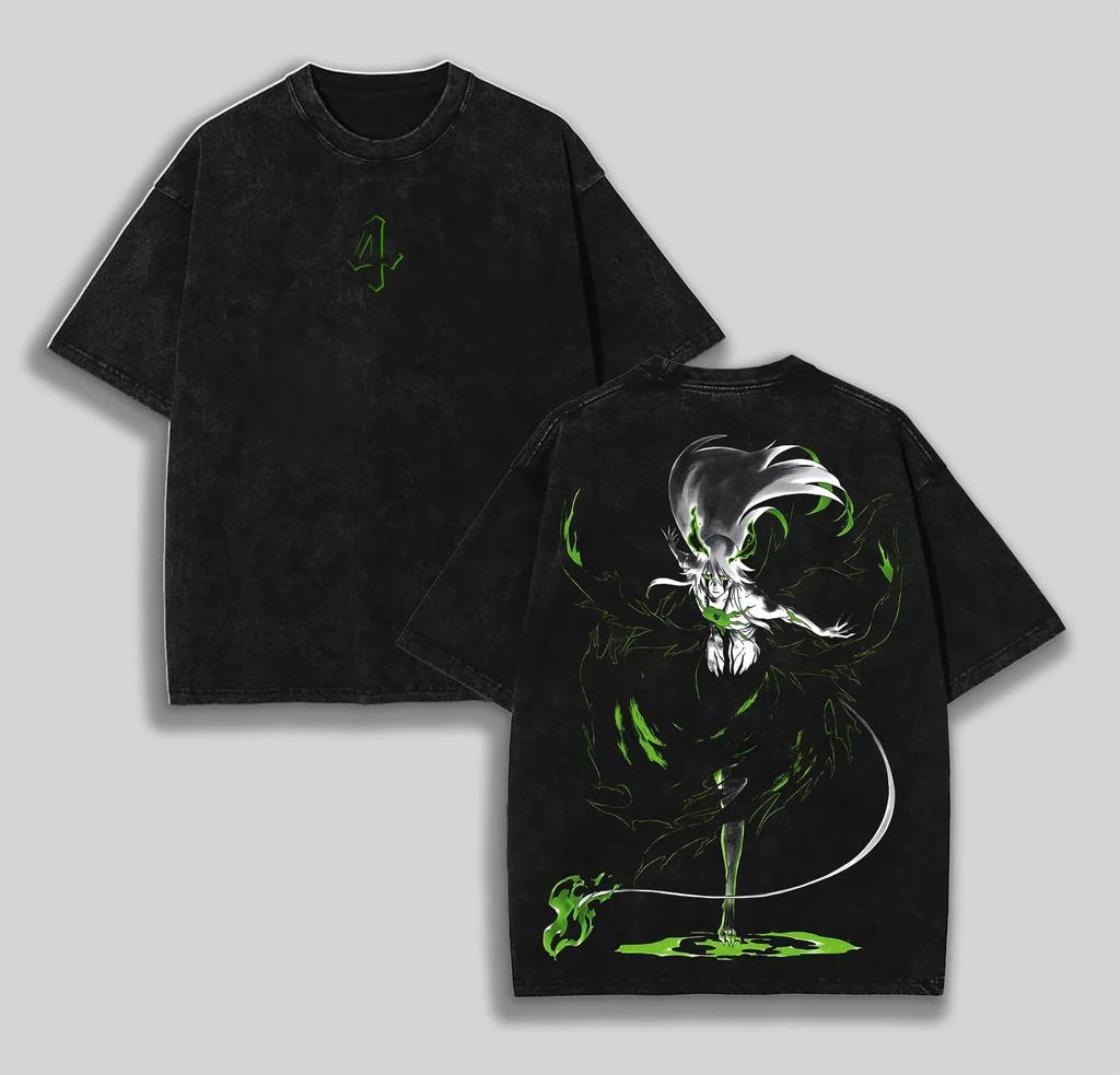 Japan Classic Hotblooded Anime BLEACH Graphic Print Tshirt Unisex Women Retro Washed Oneck Cotton Summer New Tee Oversized Top