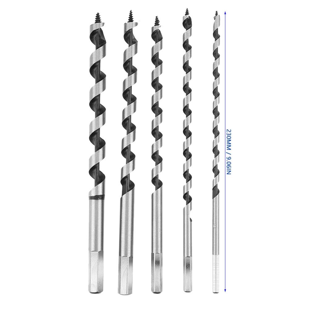 5pcs Hardened Alloy Steel Auger Drill Bit Set Hexagon Handle Drill Bit Planting Hole Drilling