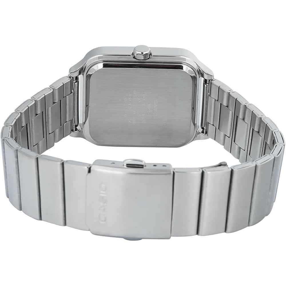 Casio Standard MTP-M305D-7A2 Analog Men's Moon Phase Square Watch Silver Stainless Steel