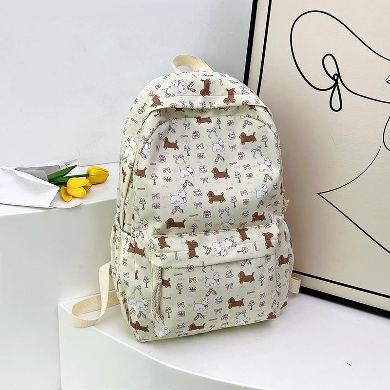 Japanese Cute Floral Blue Hat Sausage Dog Bag Junior High School Students Backpack