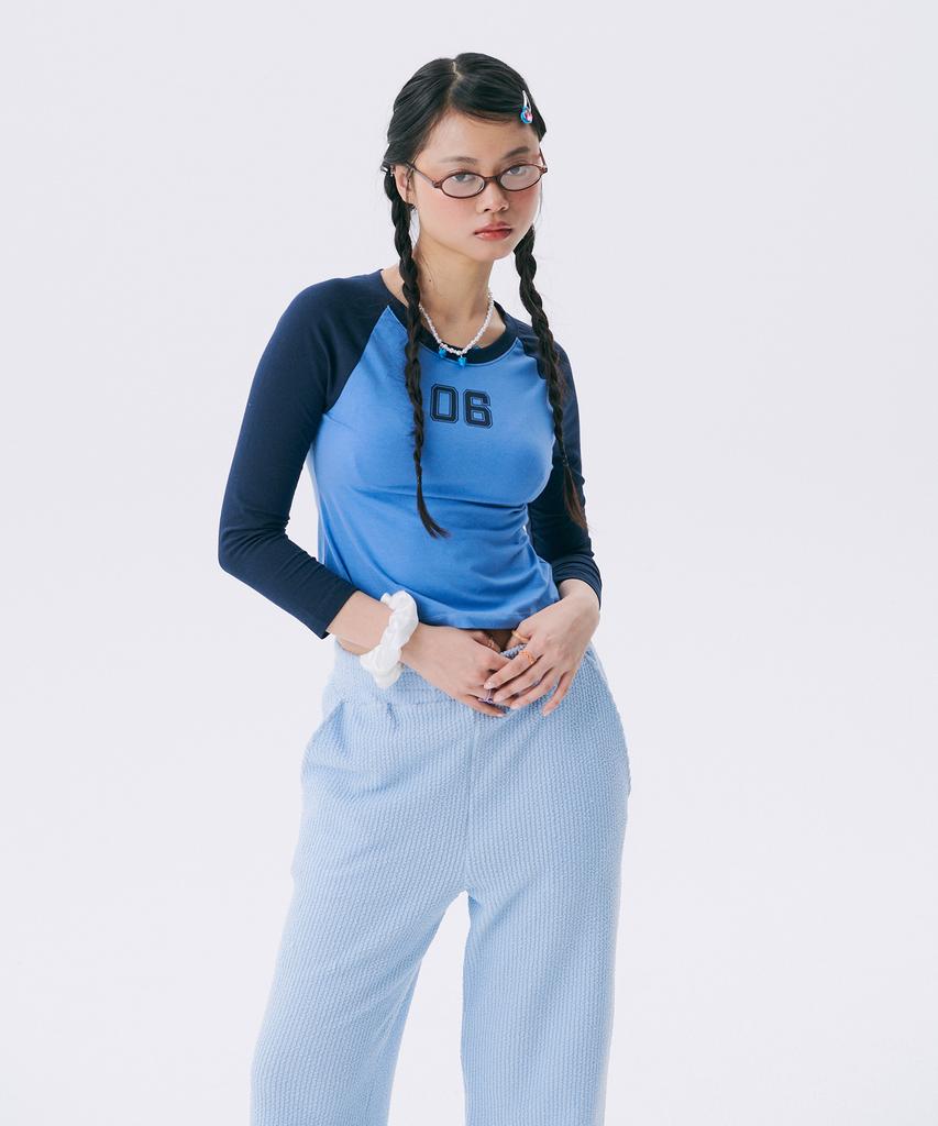 JUNEJUNE SPACE Frill Banding Pants_Light Blue