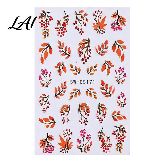 Fall Manicure Decorations Autumn Leaf Nail Art Stickers Waterproof Maple Leaves Sticker Decals Self-Adhesive Stickers for Women and Girls