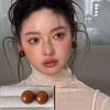 Exaggerated 1.8cm Half Round Big Simulated Round Earrings White Statement Earrings For Women Korean Earrings Jewelry Gift