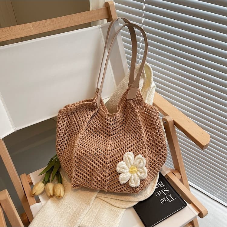 Hollow woven tote bag women's casual shoulder bag