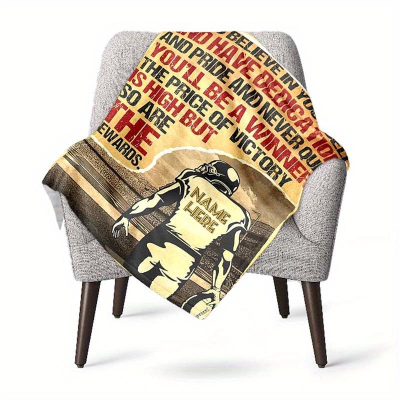 240Gm2 Football Style Customize Your Name Outdoor Blanket Suitable For All Seasons Comfortable And Warm Soft Blanket Suitable For Travel Gifts For