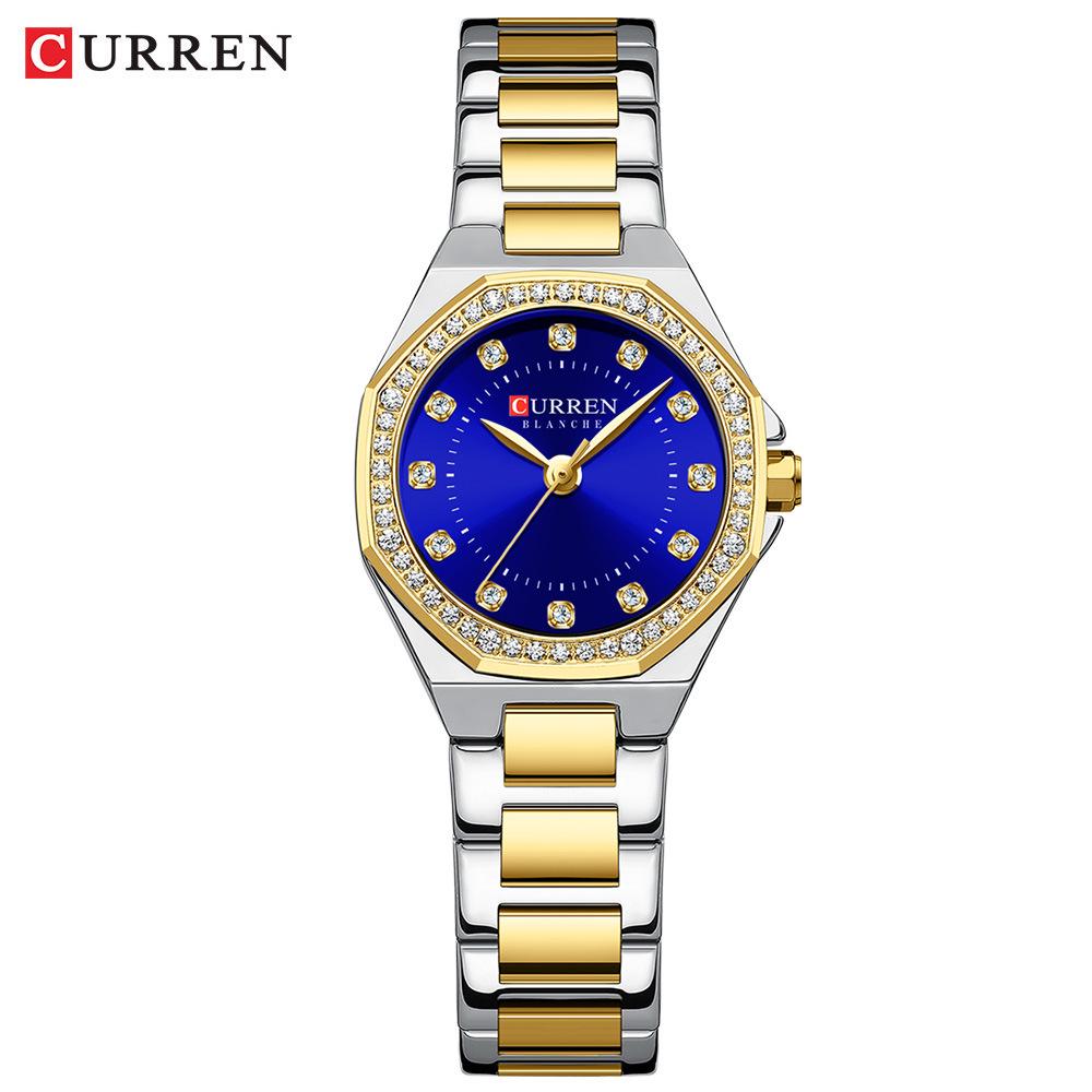 CURREN 9100 Women's Waterproof Quartz Watch with Steel Band and Small Dial