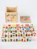 27pcs Alphabet Number Blocks Toy Colorful Cartoon Pattern Wooden Building Block Stacker Kids Baby Montessori Educational Toy