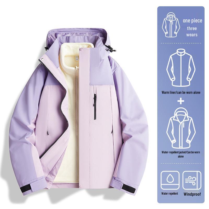 2024 Unisex Outdoor Windproof & Waterproof Jacket with Detachable Liner for Travel, Hiking, & Mountaineering