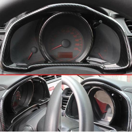 For Honda Fit Jazz 2014-2018 Carbon Fiber 1X Front Dashboard Frame Cover Trim