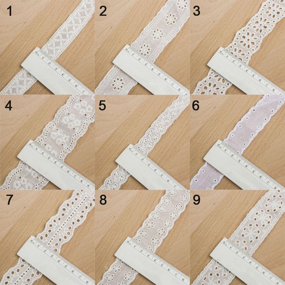 15 Yards Pure Cotton Sewing Trim Hollowed Out Flowers Multi-size Decor Ribbon Lace Trim White Lace Trim Ribbon Clothing Decor