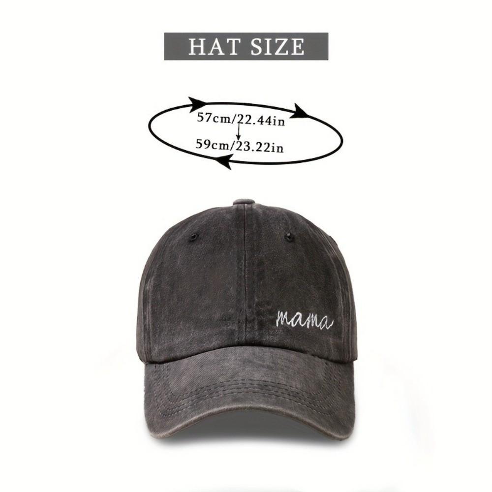 Fashion Mama Embroidery Baseball Caps Casual Washed Cotton Duck Tongue Hat Sun Cap Women