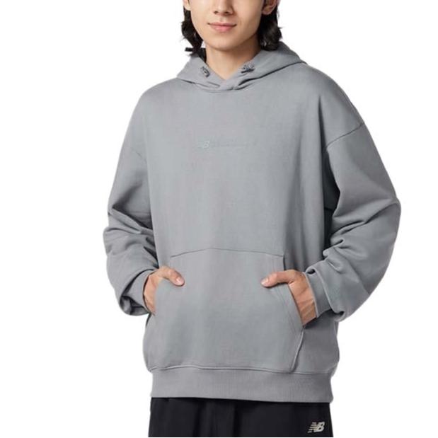 New Balance Sweatshirts Men's Gray Hooded Moderate Regular 5CD37221-DKG