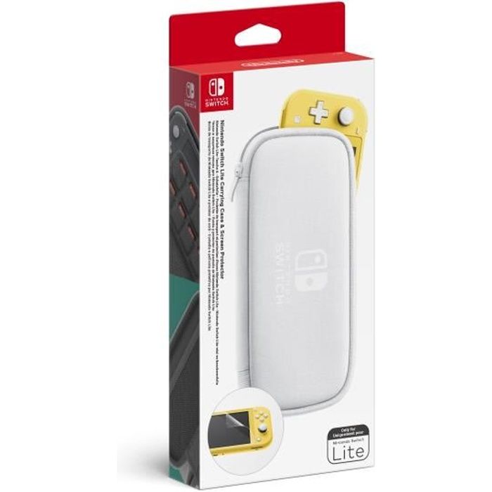 Pochette de transport et Protection d'écran pour Nintendo Switch Lite • Blanc