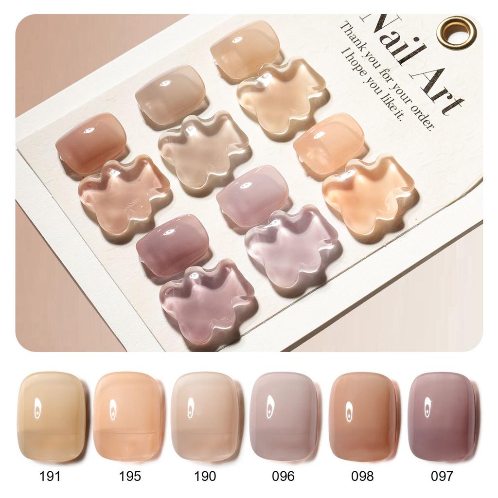 LIMEGIRL 6 Colors Gel Polish Set Shimmer Purple Mint Nude Nail Art Kit Low Odor Quick Dry Long Lasting