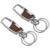 Chaveiro Carnay Chaveiro de Couro Destacável Chaveiro com Fivela de Aço Inoxidável [uxcell] Pacote com 2 (Pacote com 2 Marrom)