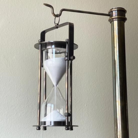 Antique Brass Sand Timer Hourglass With Wooden Base Antique & Brass Finish Hanging Timer Collectible