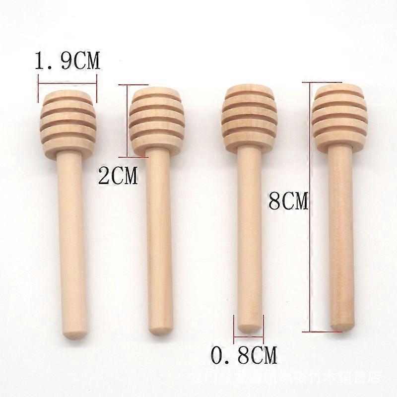 Honey Stick Solid Wood Stirring Stick Take Honey Stick Bee Stick Coffee Milk Tea Jam Wooden Stirring Stick (8CM)