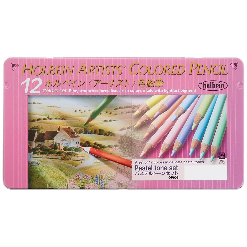 Holbein Artist Colored Pencils OP903 Pastel Tone 12-Color Set for Drawing 20903